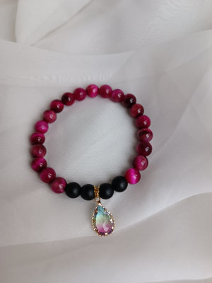 Tigereyes bracelet /pink/onix