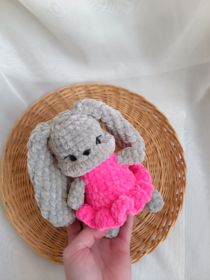 Crocheted bunny in a dress